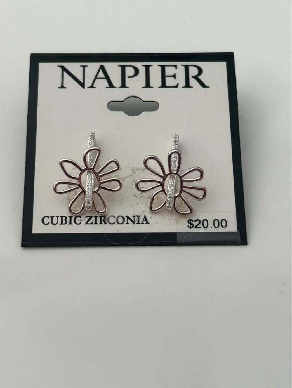 Napier Cubic Zirconia Flower Earrings